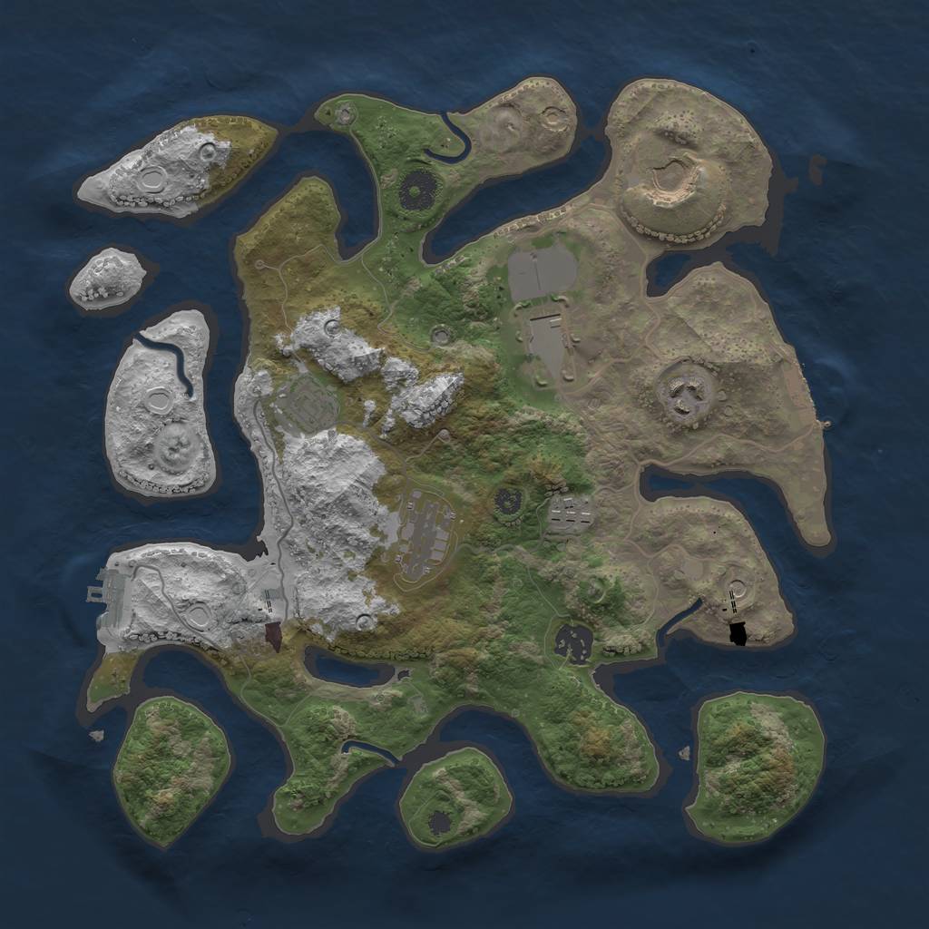 Rust Map: Procedural Map, Size: 3500, Seed: 1426032282, 15 Monuments