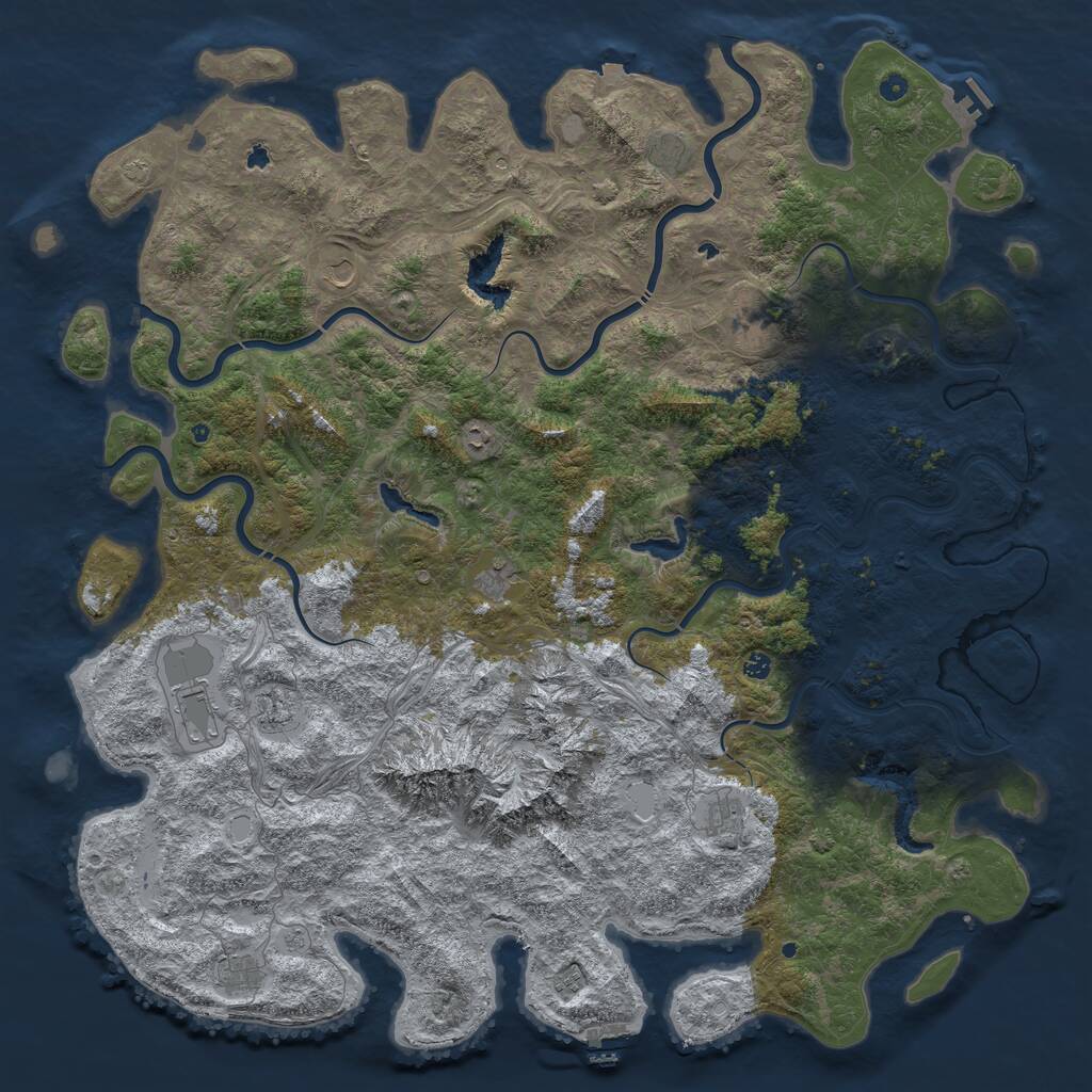 Rust Map: Procedural Map, Size: 6000, Seed: 1478011817, 17 Monuments