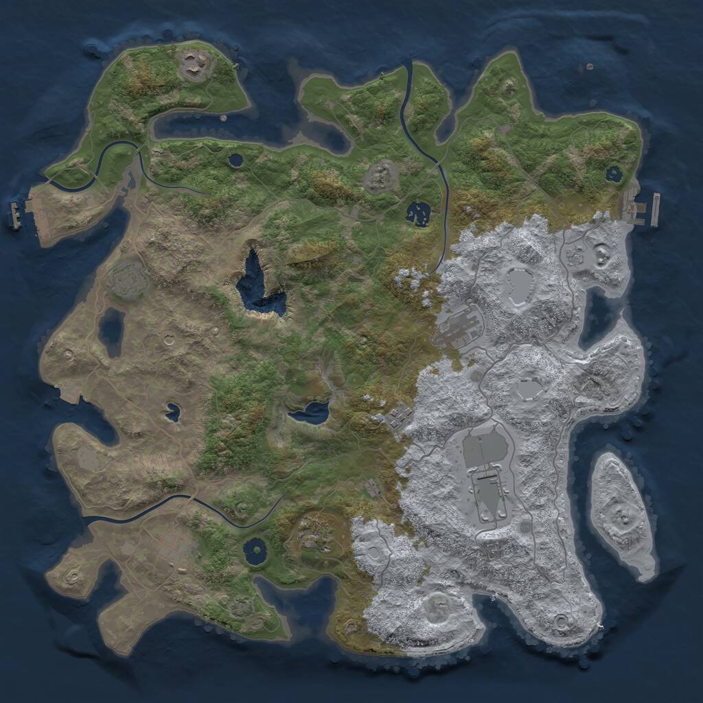 Rust Map: Procedural Map, Size: 4200, Seed: 14, 14 Monuments