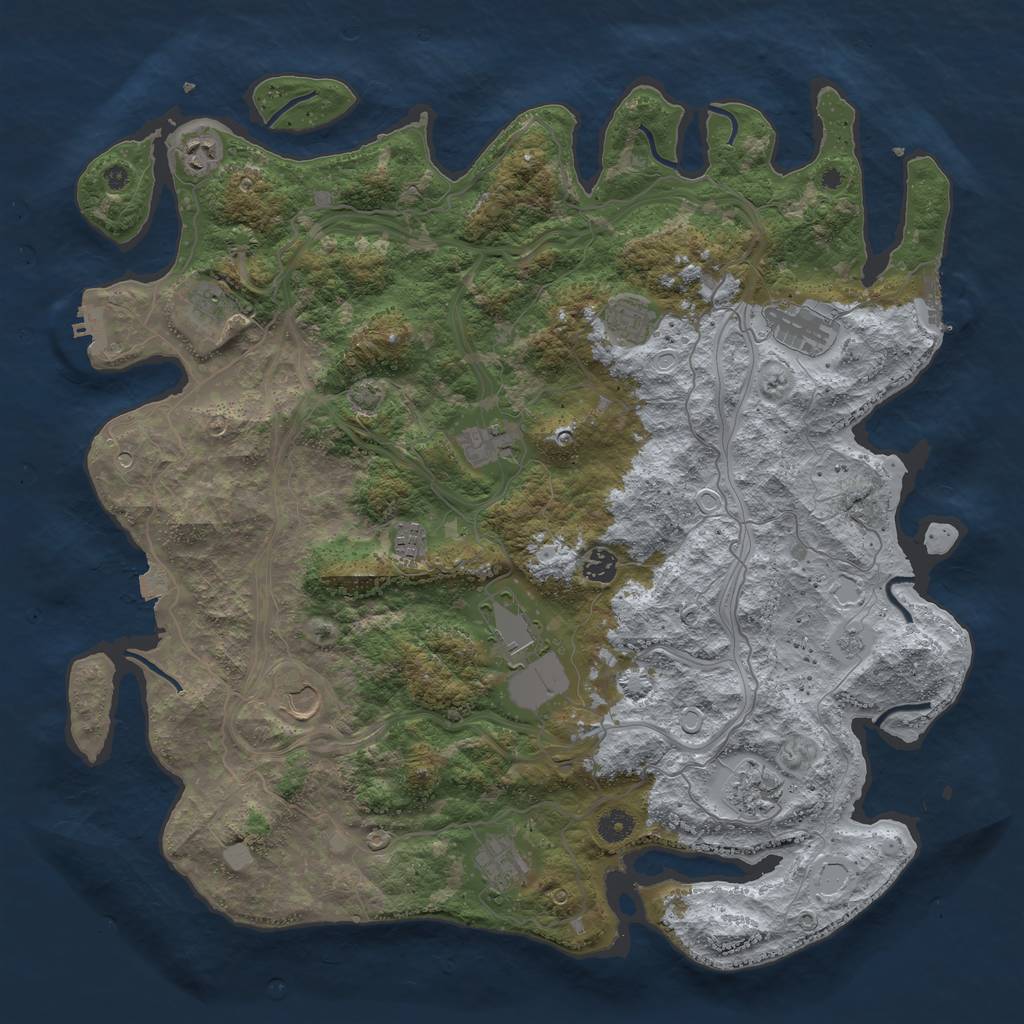 Rust Map: Procedural Map, Size: 4500, Seed: 926262, 19 Monuments