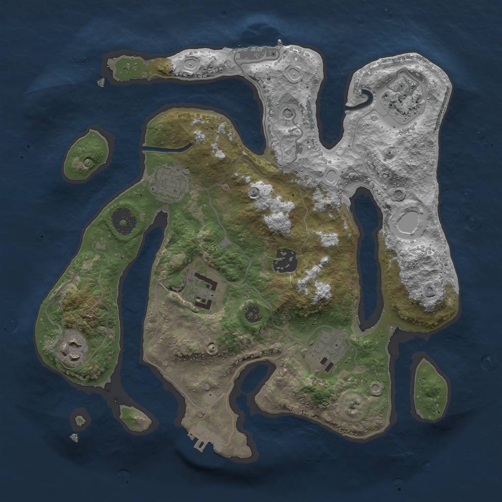 Rust Map: Procedural Map, Size: 3000, Seed: 870885, 14 Monuments