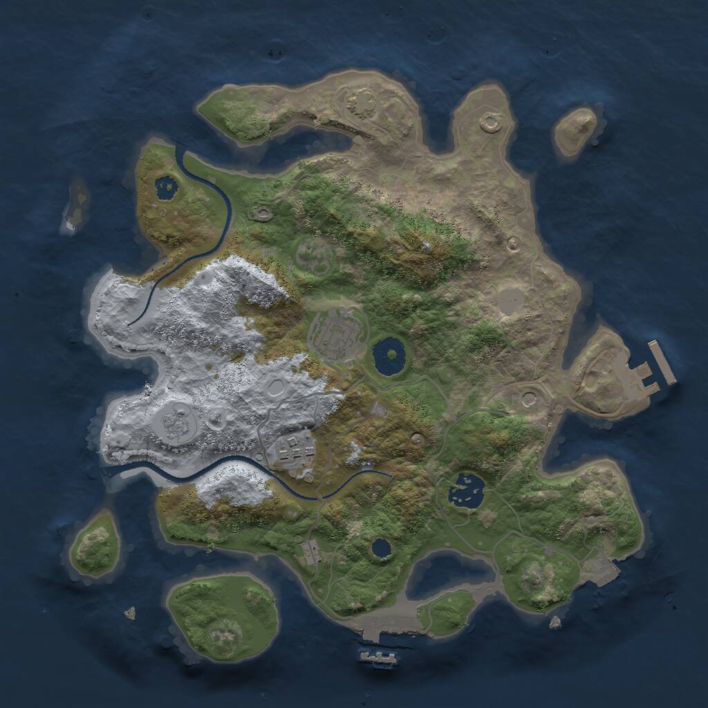 Rust Map: Procedural Map, Size: 3000, Seed: 246130, 9 Monuments