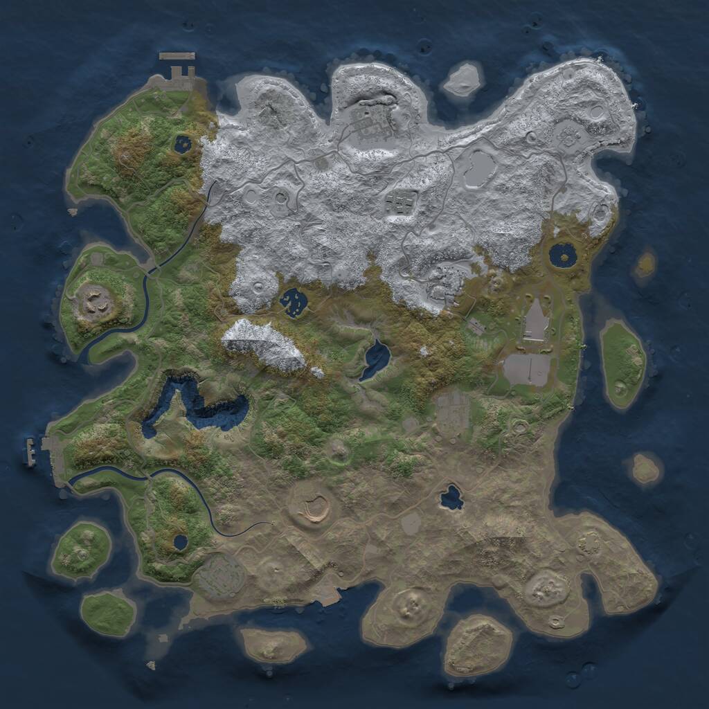 Rust Map: Procedural Map, Size: 4000, Seed: 377023260, 15 Monuments
