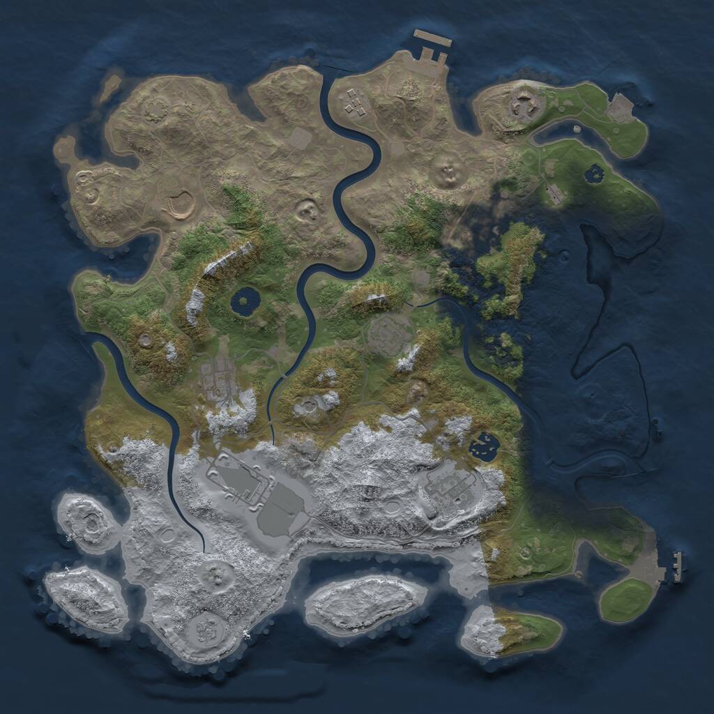 Rust Map: Procedural Map, Size: 3750, Seed: 1120180993, 15 Monuments