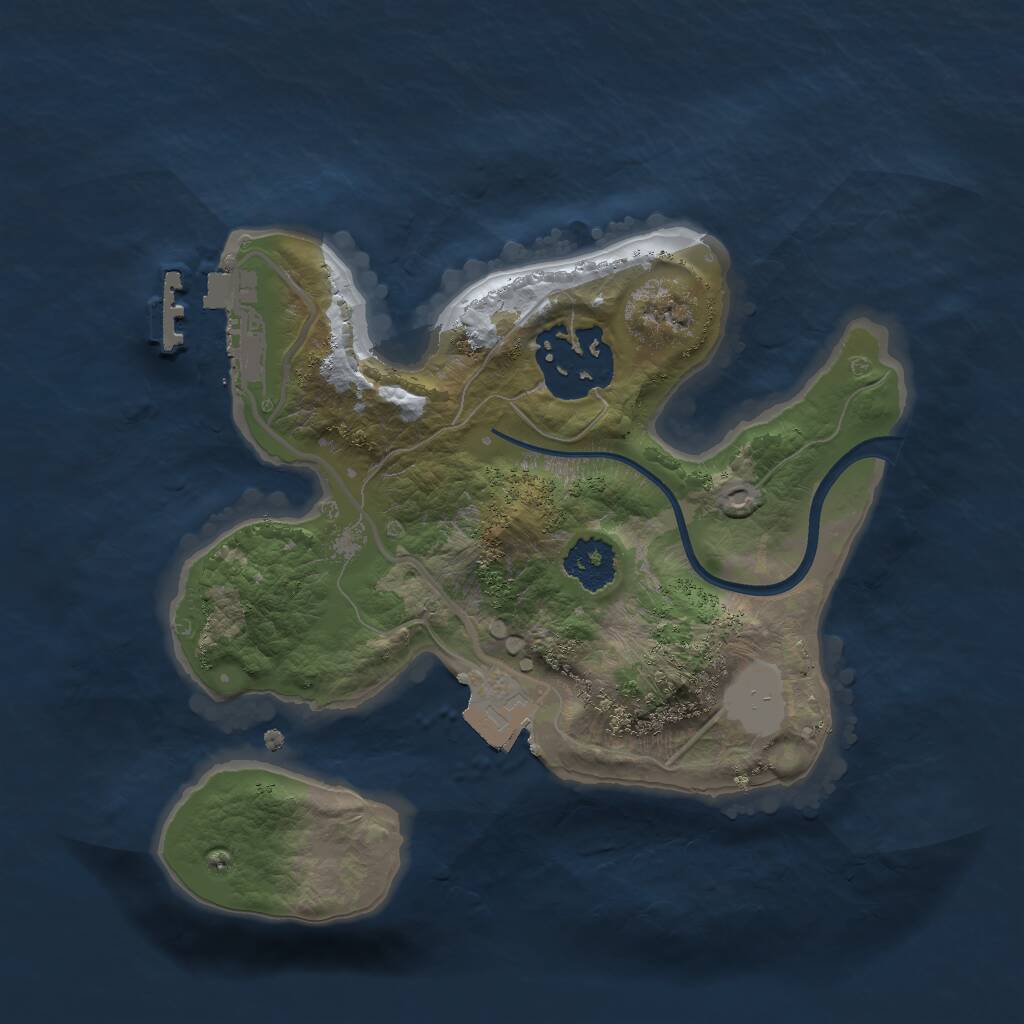 Rust Map: Procedural Map, Size: 2000, Seed: 547687, 3 Monuments