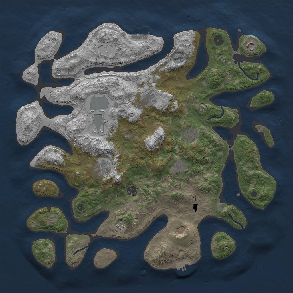 Rust Map: Procedural Map, Size: 4250, Seed: 146, 17 Monuments
