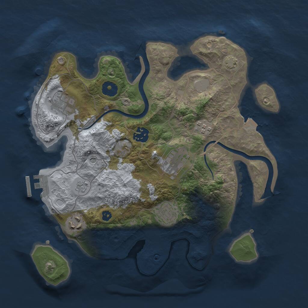 Rust Map: Procedural Map, Size: 3000, Seed: 675145, 11 Monuments