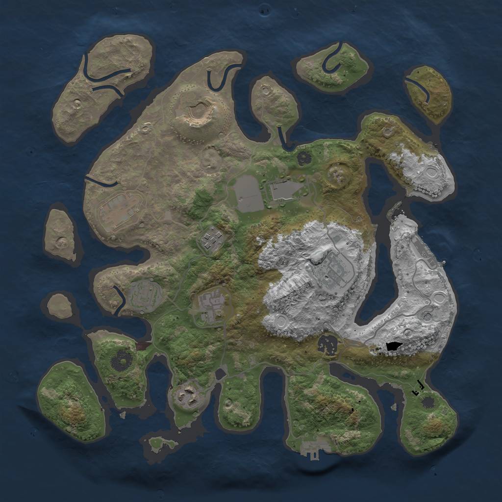 Rust Map: Procedural Map, Size: 3600, Seed: 178982959, 17 Monuments