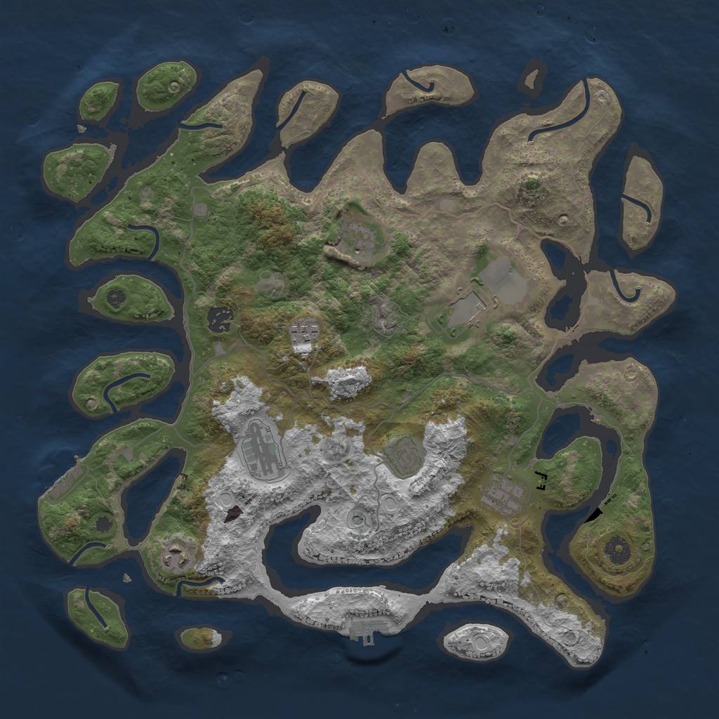 Rust Map: Procedural Map, Size: 4000, Seed: 235952393, 16 Monuments