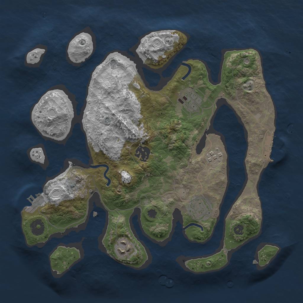 Rust Map: Procedural Map, Size: 3000, Seed: 269318, 12 Monuments