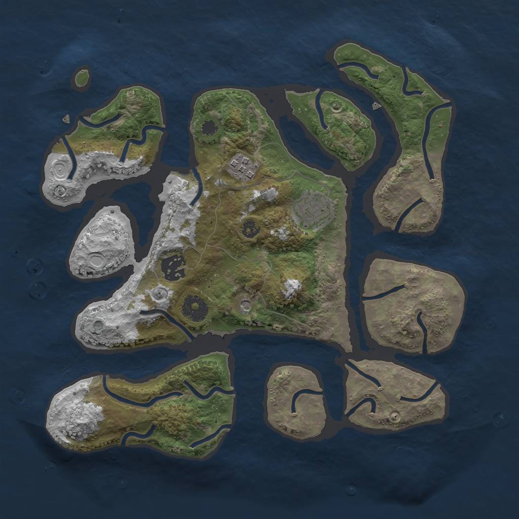 Rust Map: Procedural Map, Size: 3000, Seed: 3211232, 9 Monuments