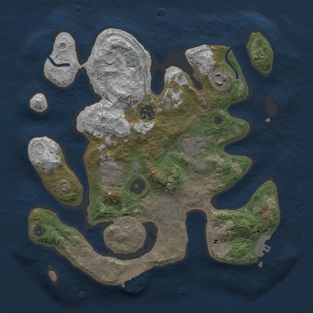 Rust Map: Procedural Map, Size: 3100, Seed: 1232232, 14 Monuments