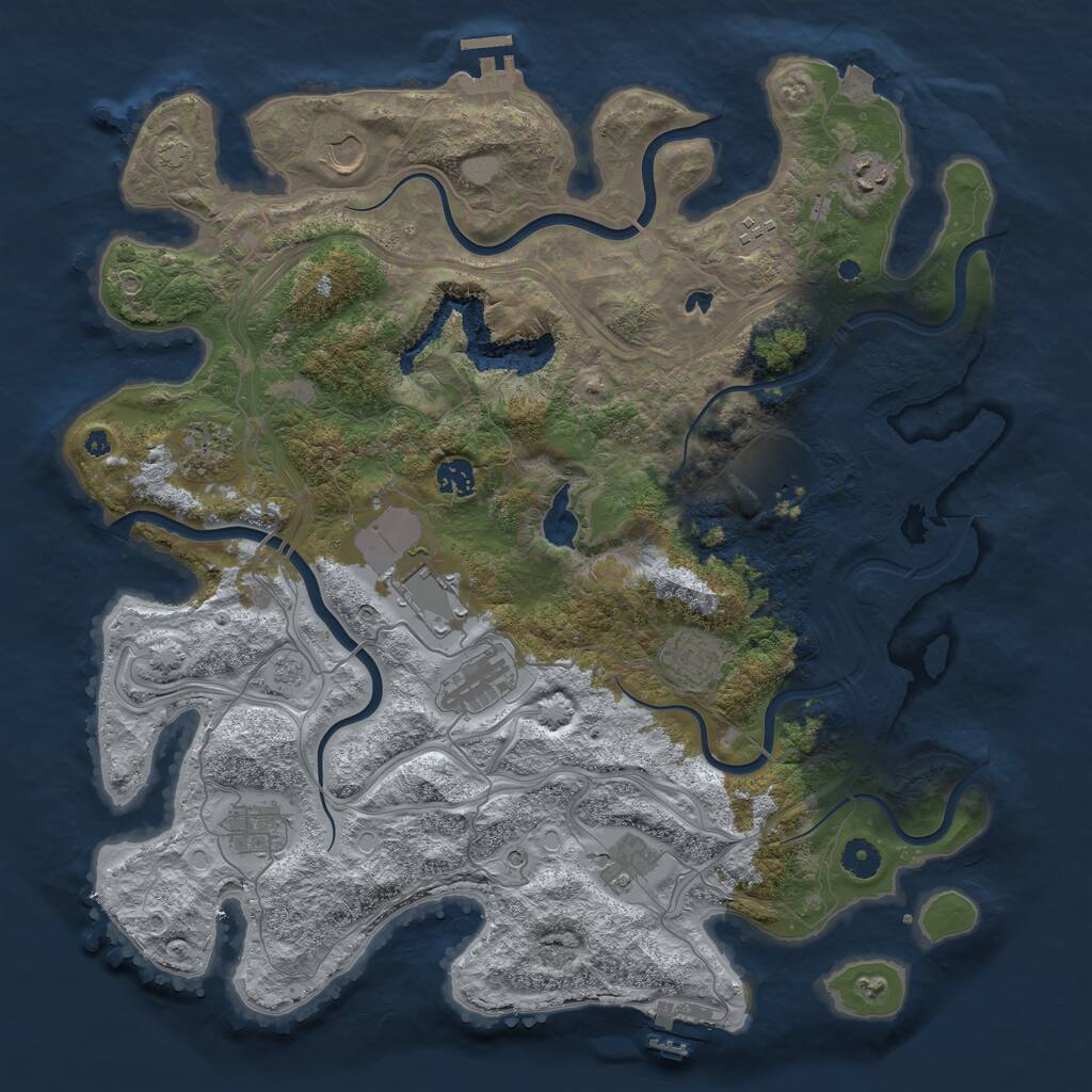 Rust Map: Procedural Map, Size: 4250, Seed: 33, 17 Monuments