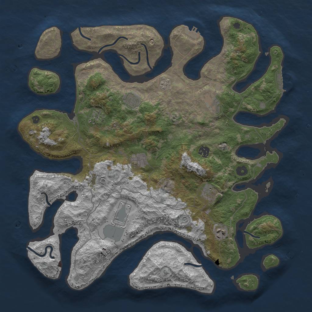 Rust Map: Procedural Map, Size: 4250, Seed: 33, 17 Monuments