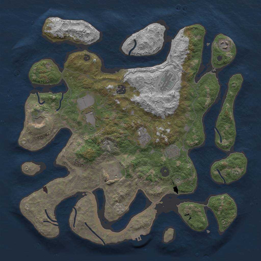 Rust Map: Procedural Map, Size: 4000, Seed: 2071538797, 16 Monuments