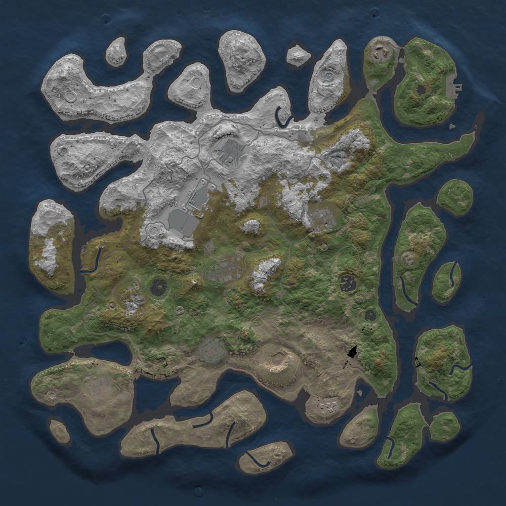 Rust Map: Procedural Map, Size: 4500, Seed: 29999194, 18 Monuments