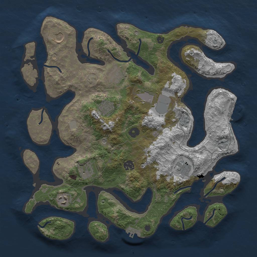 Rust Map: Procedural Map, Size: 3700, Seed: 1767065511, 17 Monuments