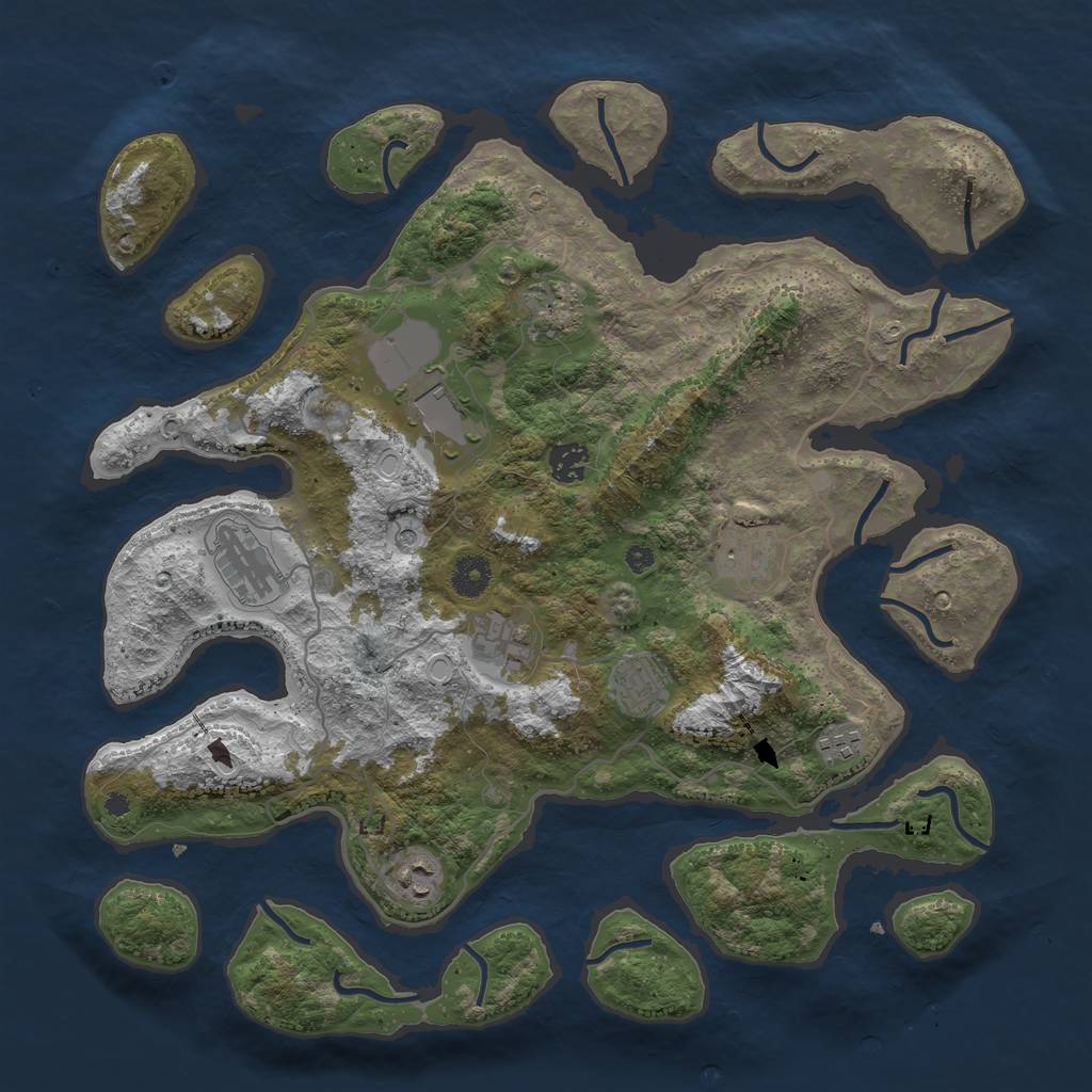 Rust Map: Procedural Map, Size: 4000, Seed: 13568, 15 Monuments