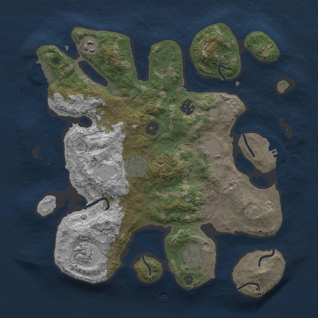 Rust Map: Procedural Map, Size: 3496, Seed: 100, 15 Monuments