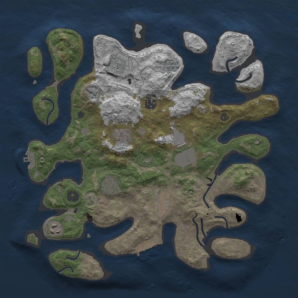Rust Map: Procedural Map, Size: 3700, Seed: 567073551, 16 Monuments