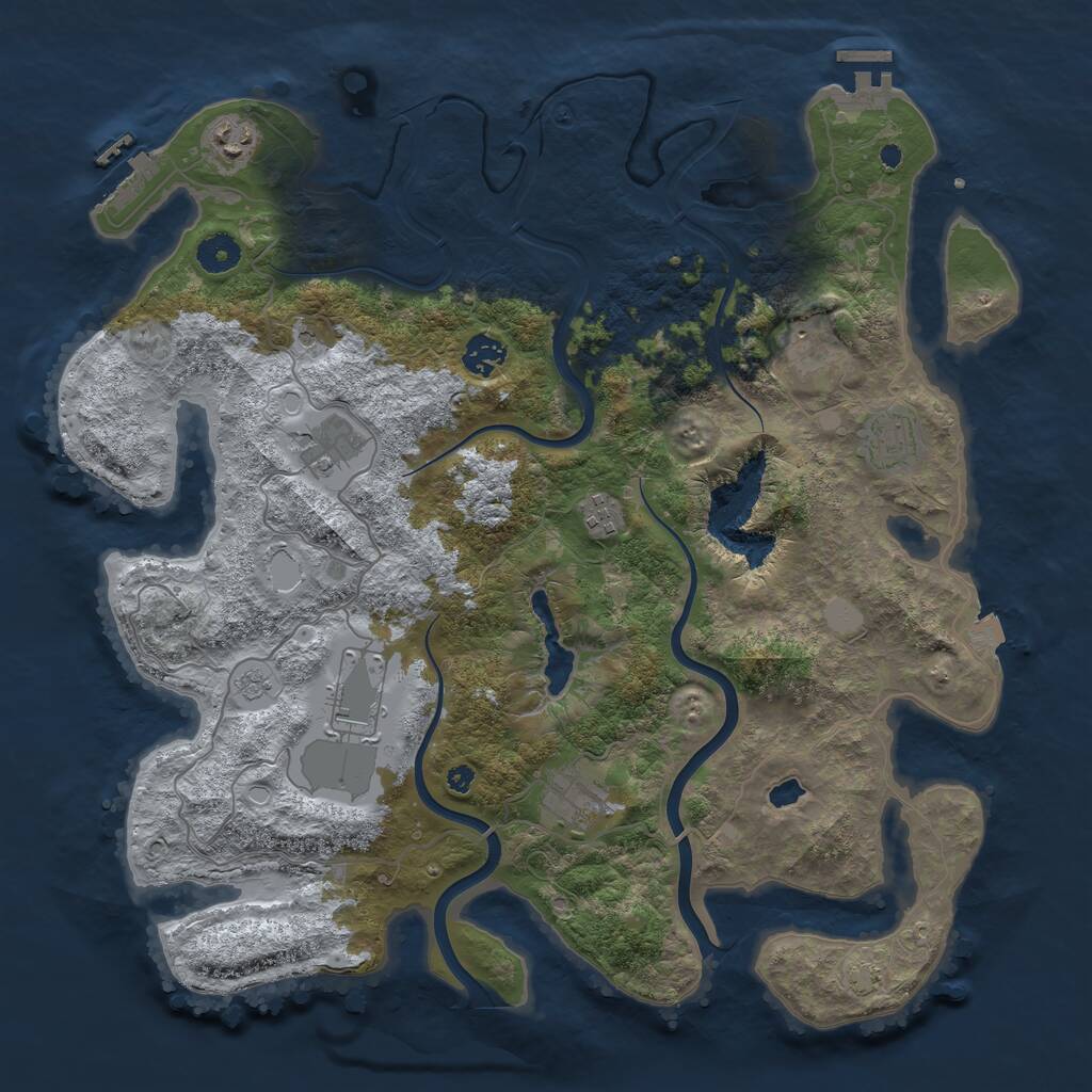 Rust Map: Procedural Map, Size: 4000, Seed: 14231, 14 Monuments