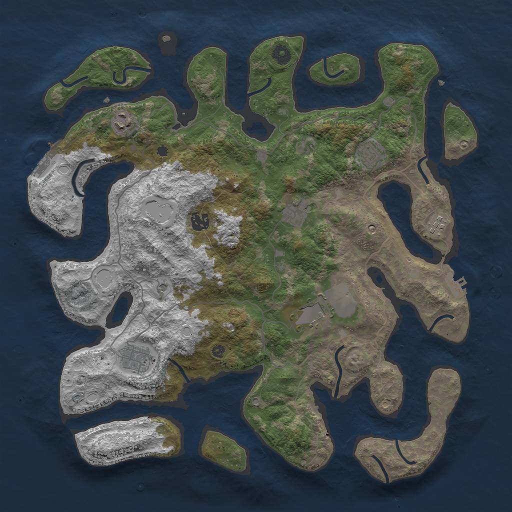 Rust Map: Procedural Map, Size: 4000, Seed: 14231, 15 Monuments