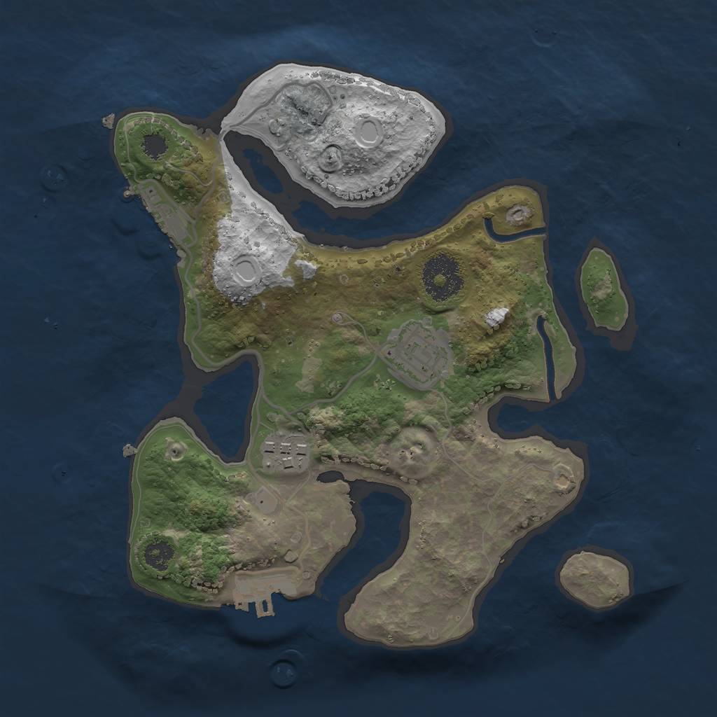 Rust Map: Procedural Map, Size: 2500, Seed: 88, 9 Monuments