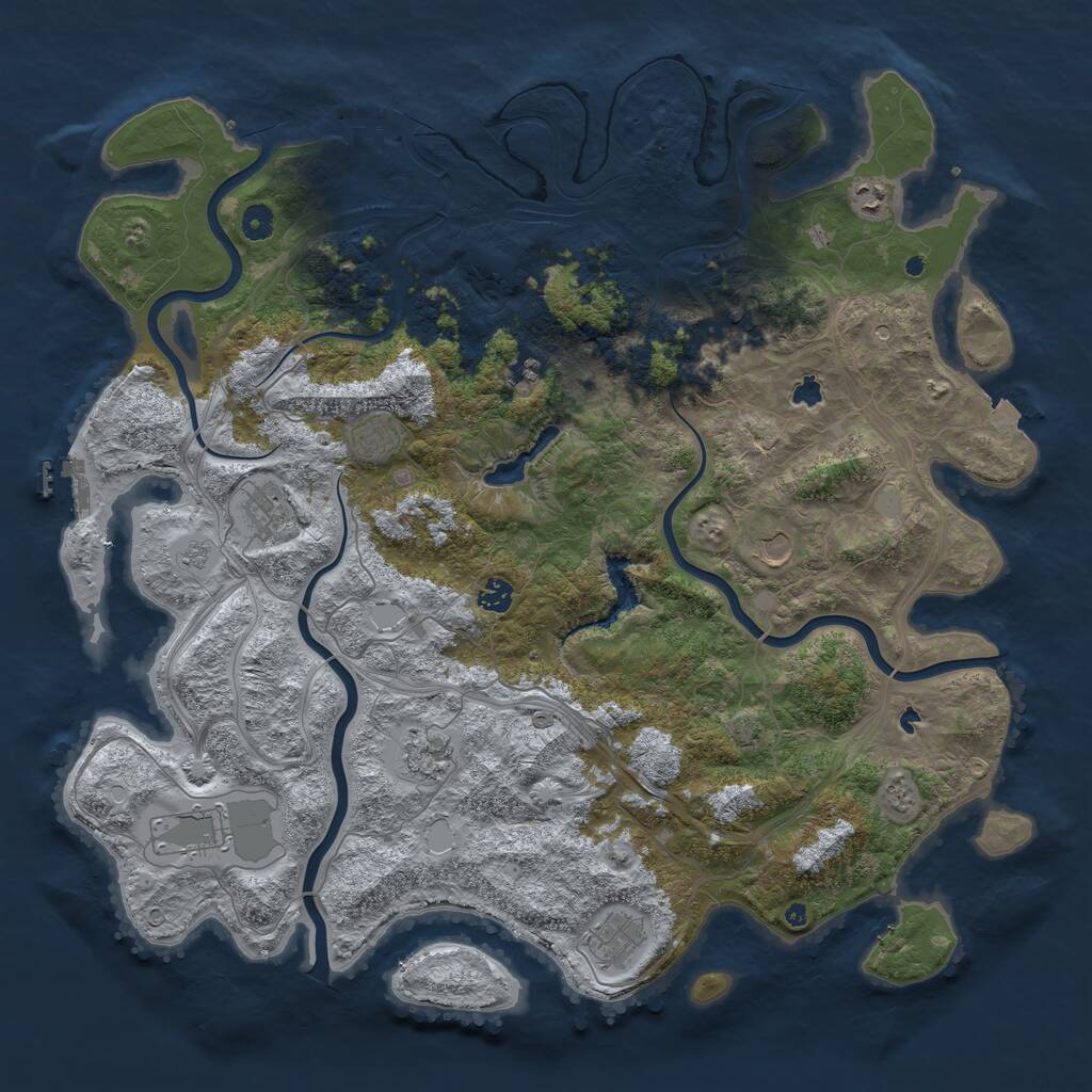 Rust Map: Procedural Map, Size: 4750, Seed: 899217311, 16 Monuments