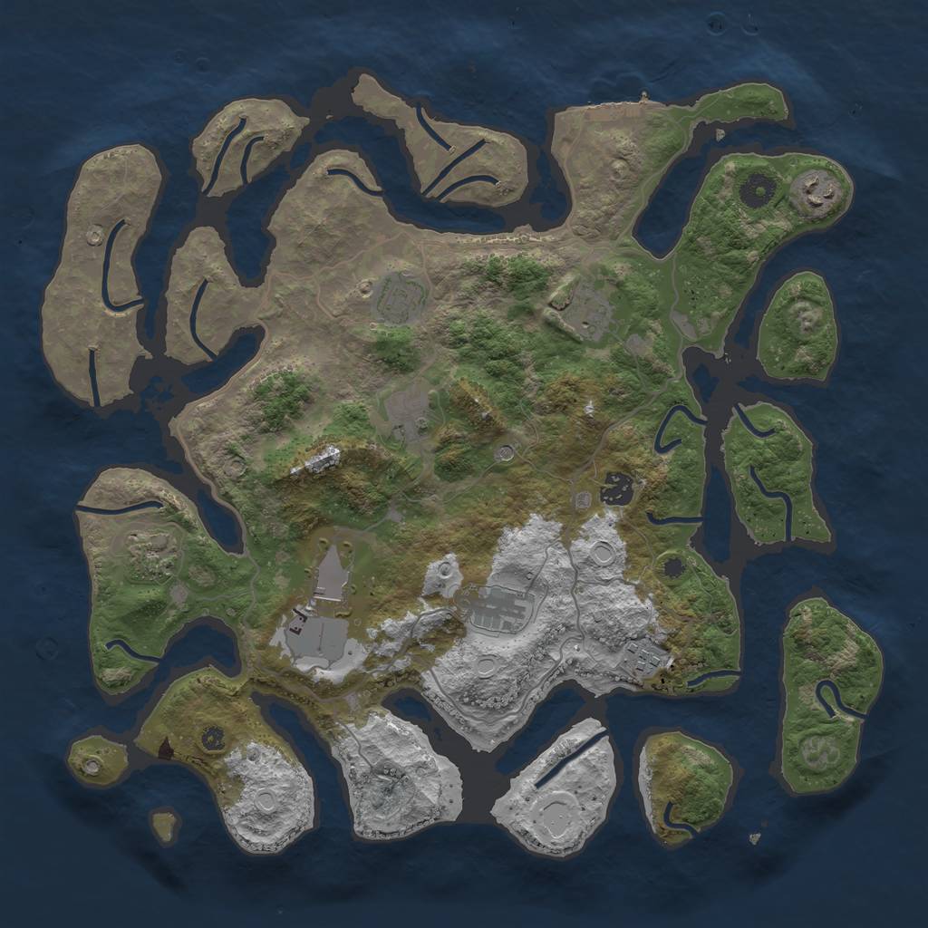 Rust Map: Procedural Map, Size: 4000, Seed: 14776, 16 Monuments