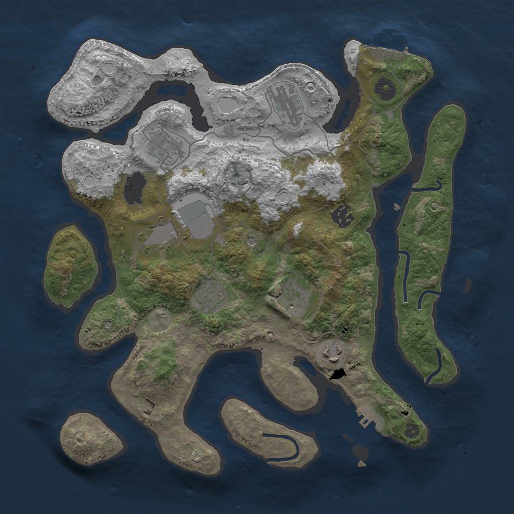 Rust Map: Procedural Map, Size: 3550, Seed: 55678934, 15 Monuments