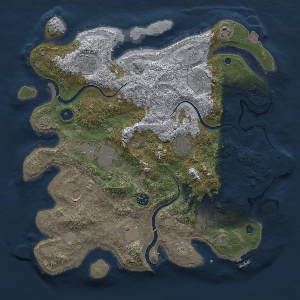 Rust Map: Procedural Map, Size: 3800, Seed: 4343814, 16 Monuments