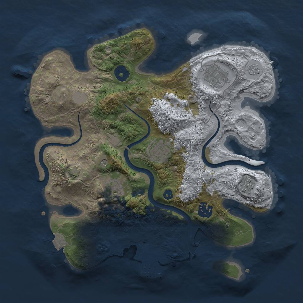 Rust Map: Procedural Map, Size: 3000, Seed: 102641095, 10 Monuments