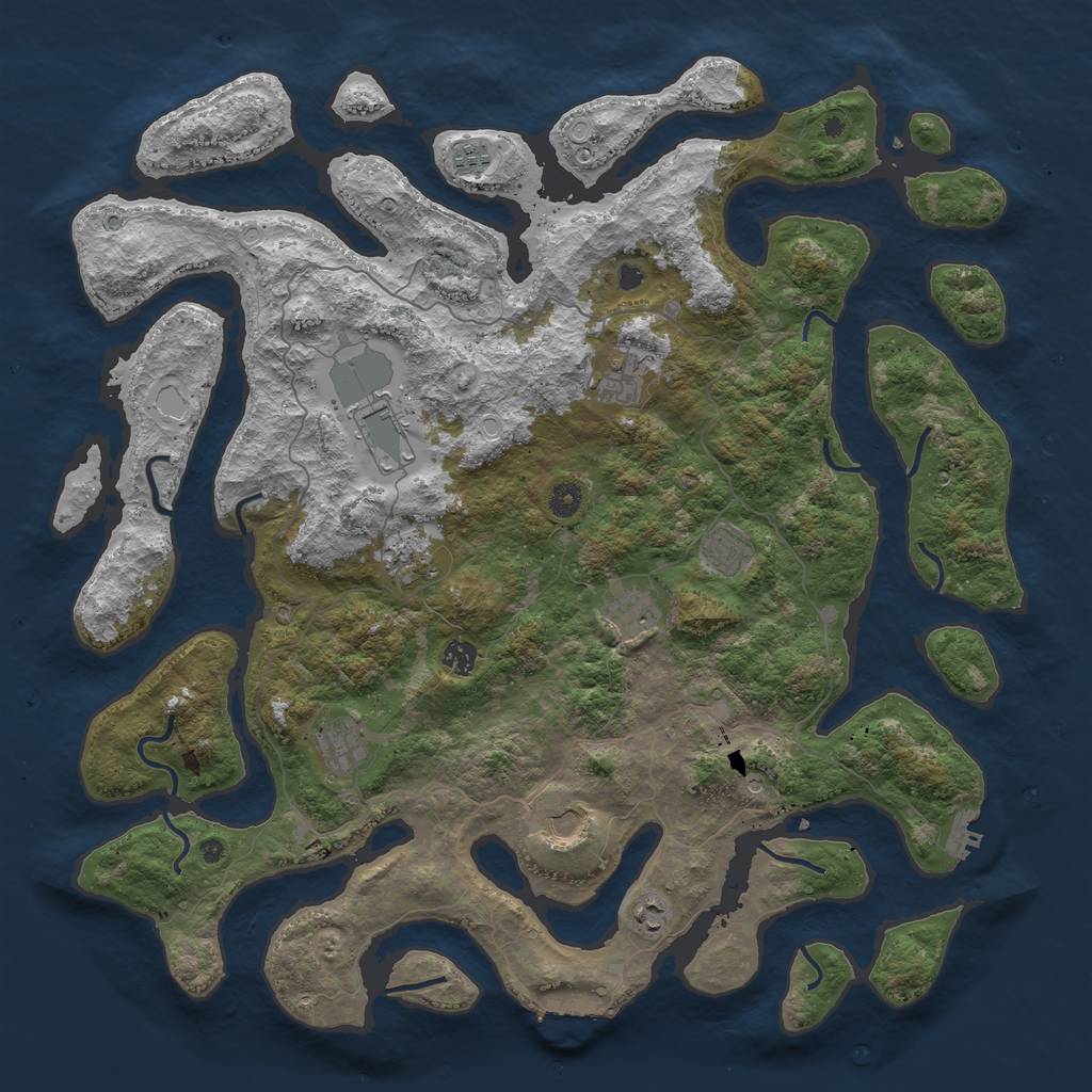 Rust Map: Procedural Map, Size: 4750, Seed: 361128439, 18 Monuments