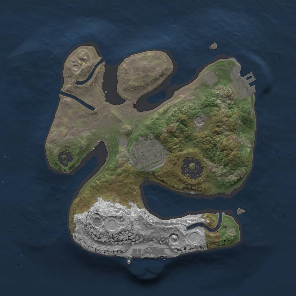 Rust Map: Procedural Map, Size: 2000, Seed: 21314678, 9 Monuments