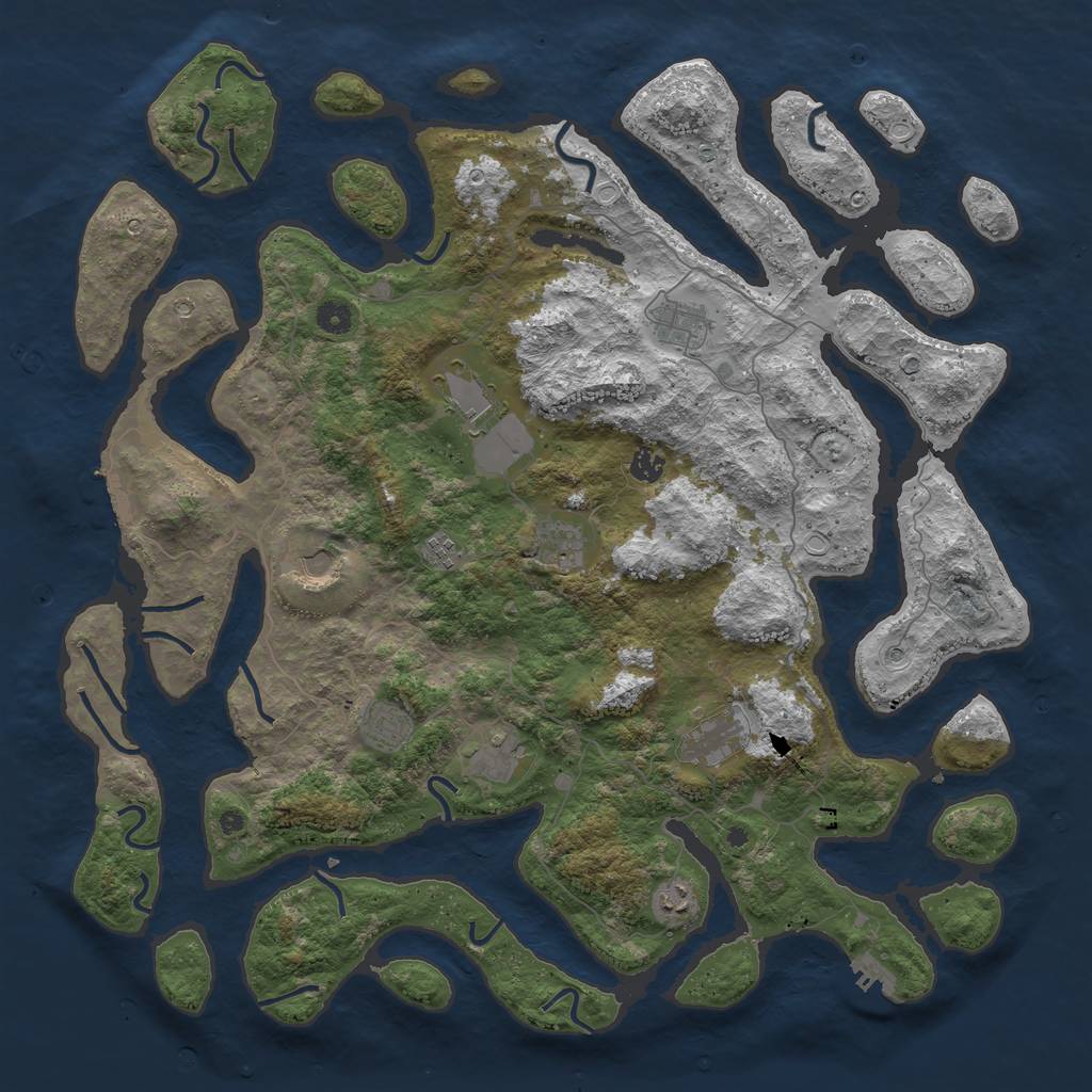 Rust Map: Procedural Map, Size: 4750, Seed: 64971399, 18 Monuments