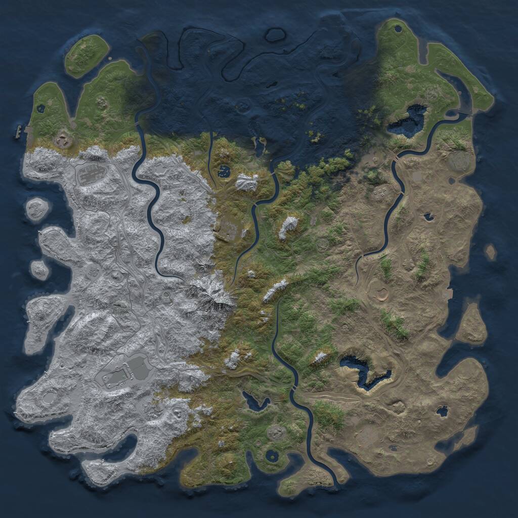 Rust Map: Procedural Map, Size: 6000, Seed: 97572, 17 Monuments