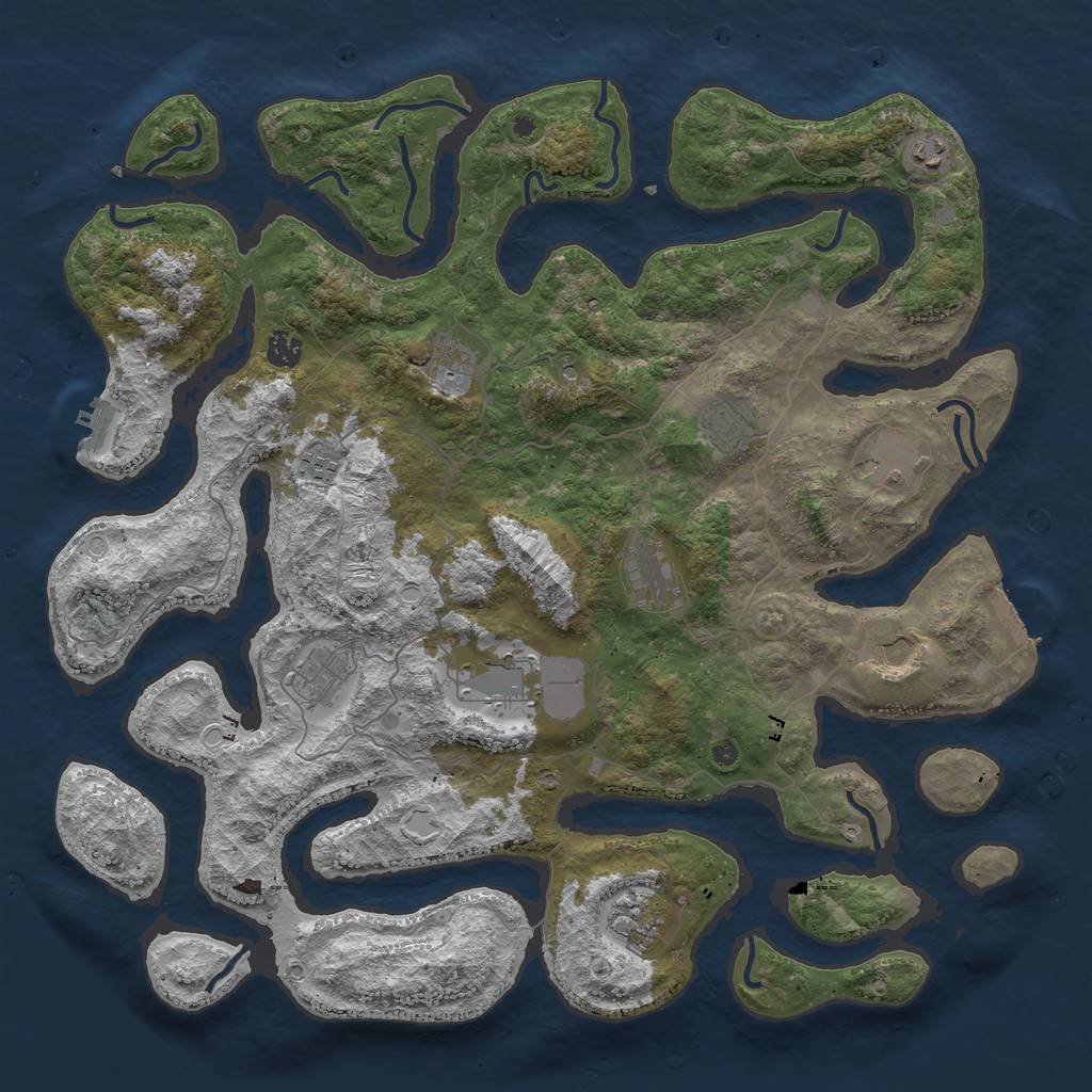 Rust Map: Procedural Map, Size: 4500, Seed: 81590126, 19 Monuments