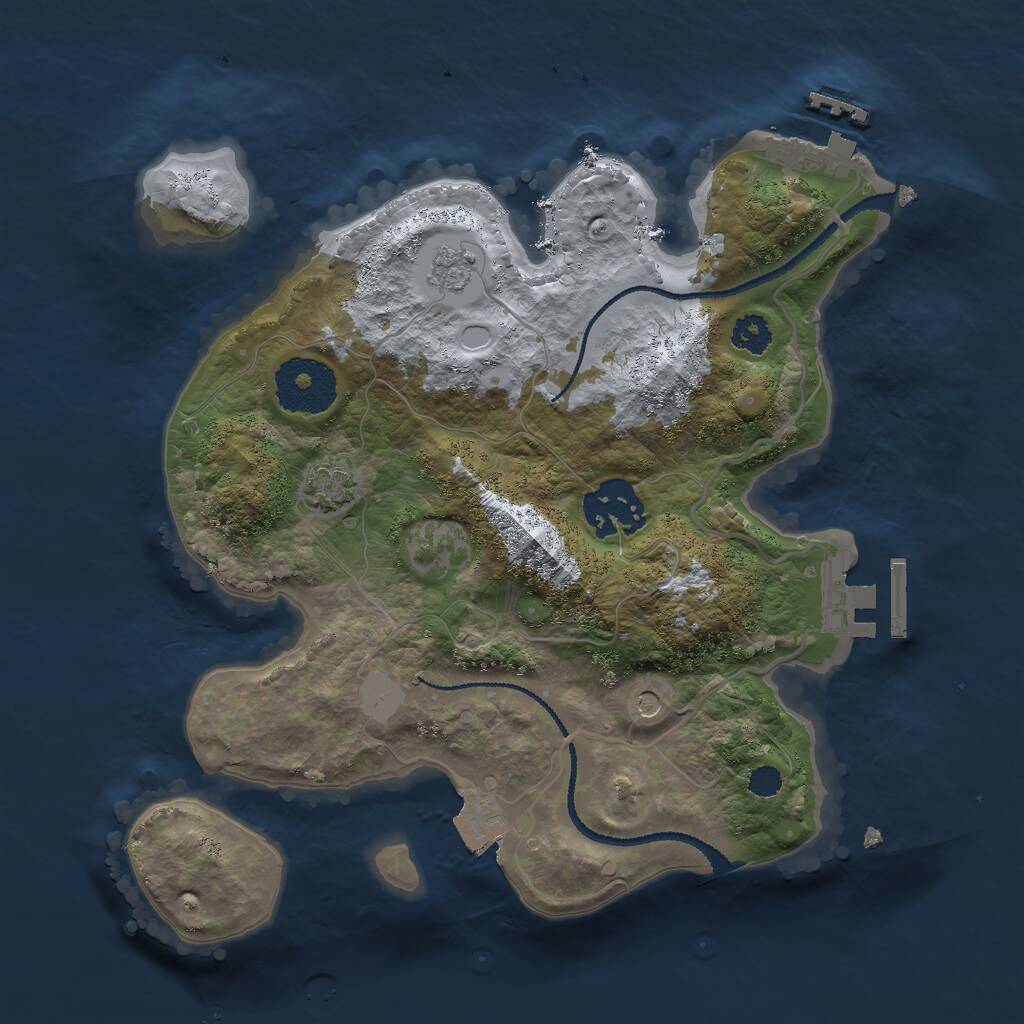 Rust Map: Procedural Map, Size: 2600, Seed: 682409195, 7 Monuments