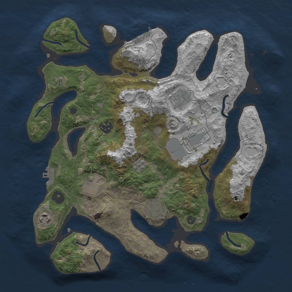 Rust Map: Procedural Map, Size: 3500, Seed: 23314141, 15 Monuments