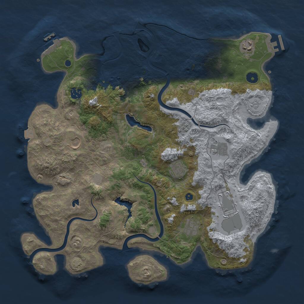 Rust Map: Procedural Map, Size: 4000, Seed: 2082988474, 14 Monuments