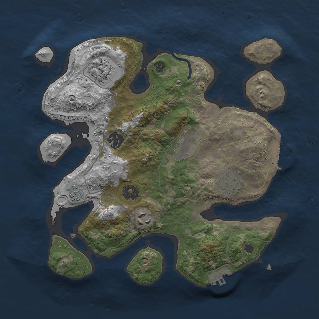 Rust Map: Procedural Map, Size: 3000, Seed: 414720413, 13 Monuments