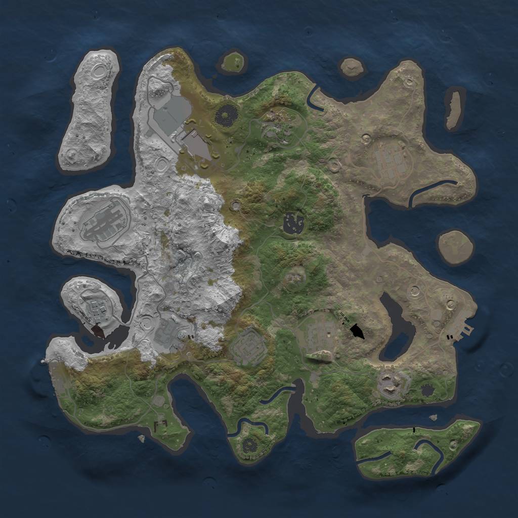 Rust Map: Procedural Map, Size: 3500, Seed: 1525333799, 18 Monuments