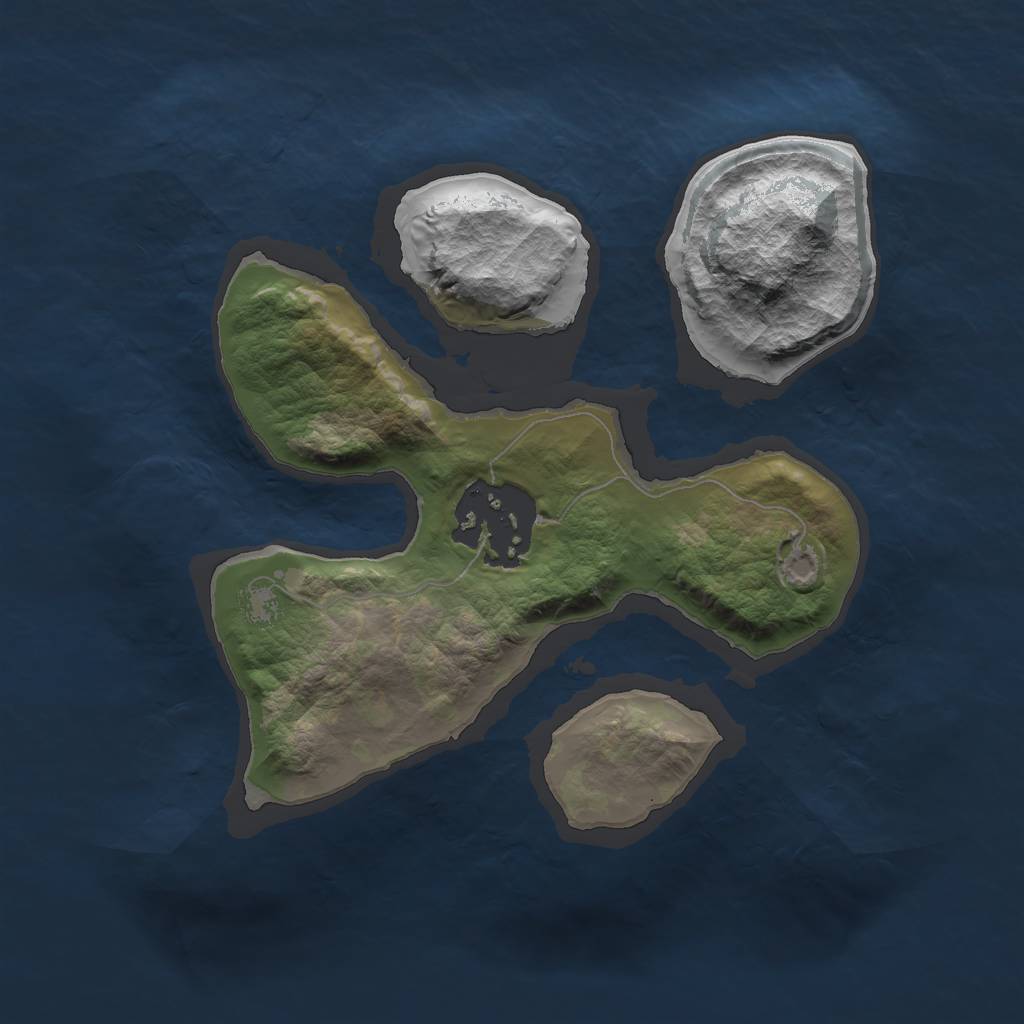 Rust Map: Barren, Size: 1800, Seed: 13825, 3 Monuments