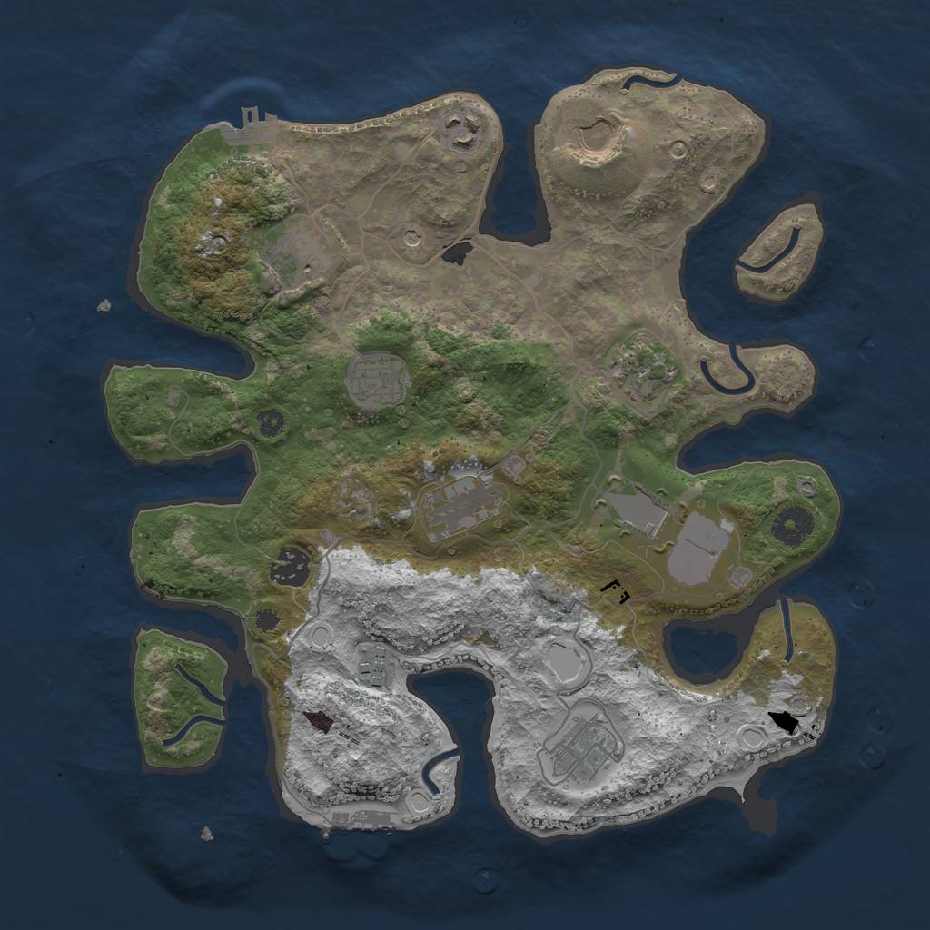 Rust Map: Procedural Map, Size: 3500, Seed: 508419907, 18 Monuments