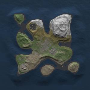 Thumbnail Rust Map: Barren, Size: 2100, Seed: 13825, 6 Monuments