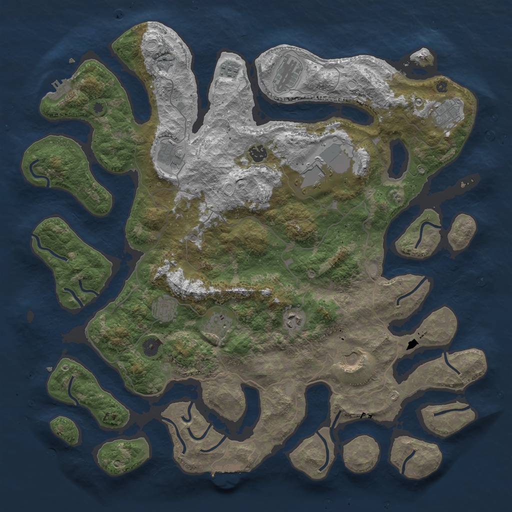 Rust Map: Procedural Map, Size: 4500, Seed: 190587, 18 Monuments