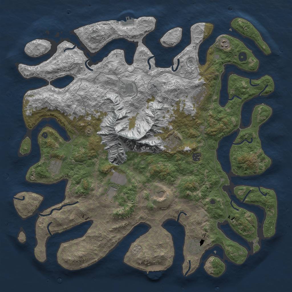 Rust Map: Procedural Map, Size: 5000, Seed: 4246, 18 Monuments