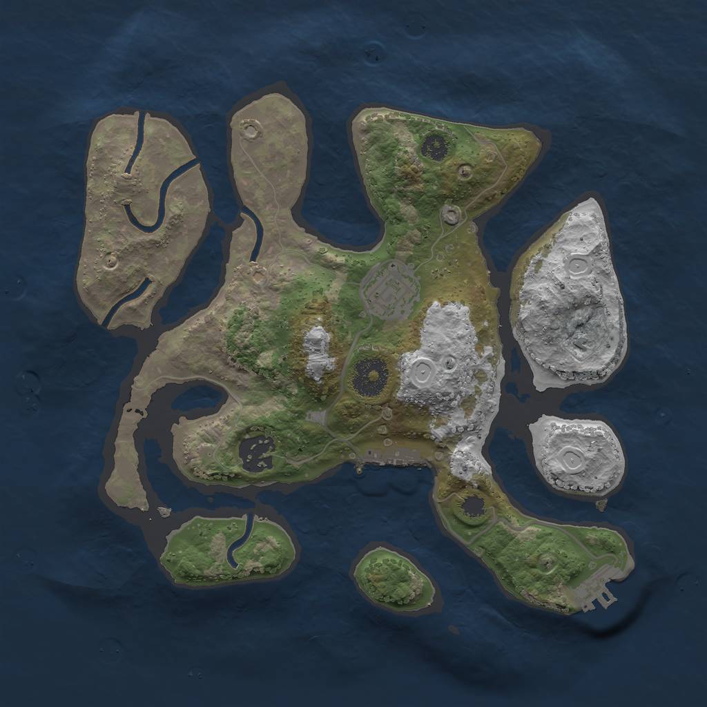 Rust Map: Procedural Map, Size: 2800, Seed: 56648, 9 Monuments