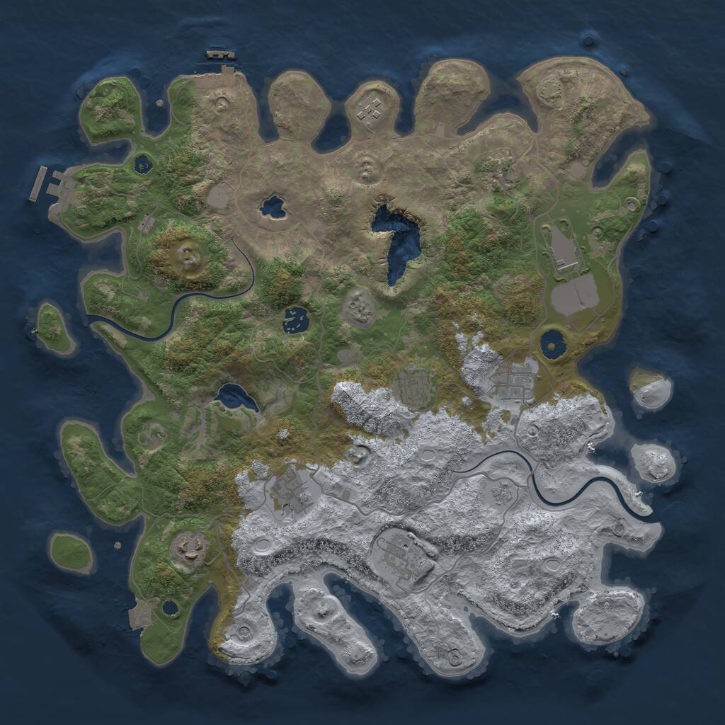 Rust Map: Procedural Map, Size: 4000, Seed: 445765332, 15 Monuments