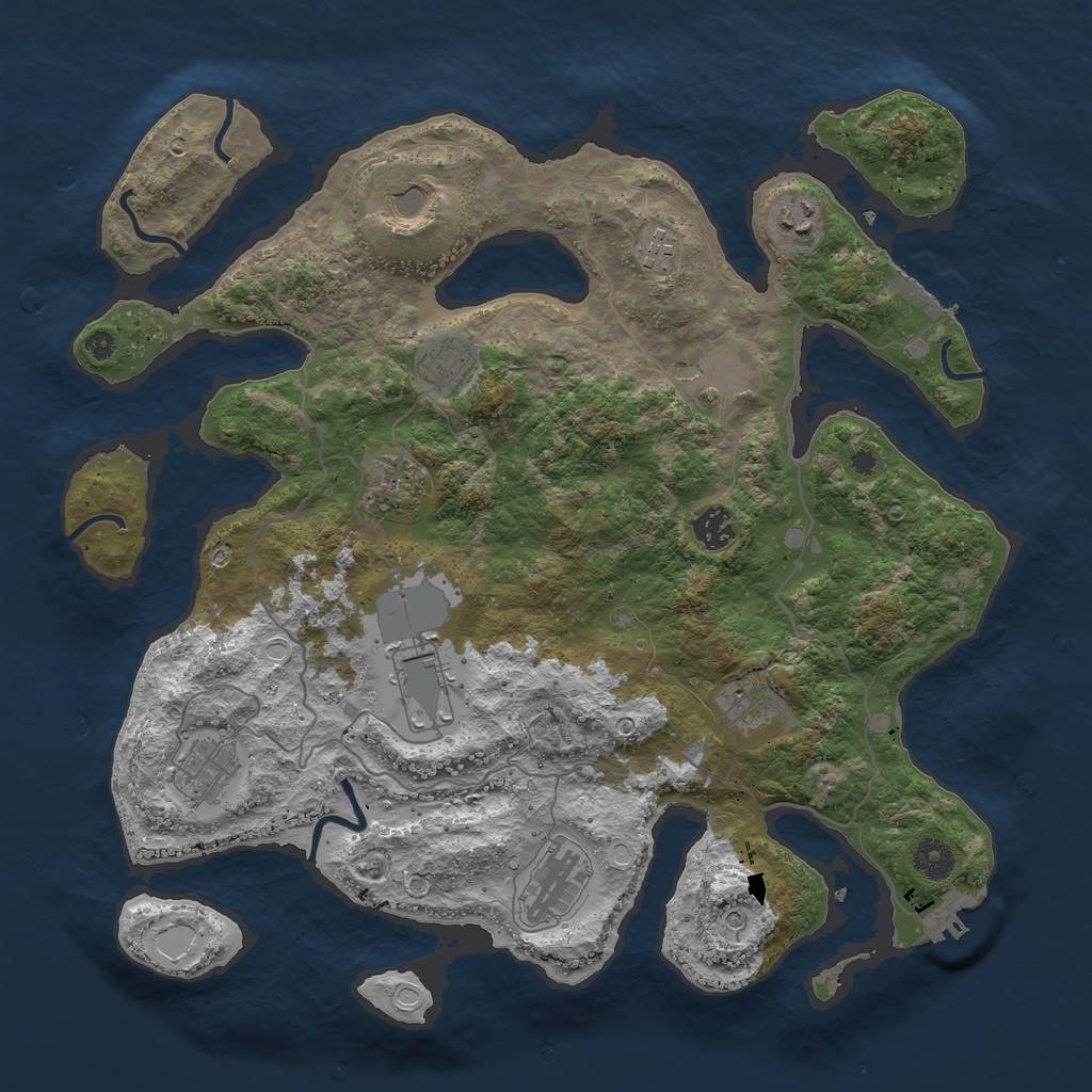 Rust Map: Procedural Map, Size: 4000, Seed: 1264273998, 19 Monuments